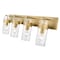 Z-Lite Fontaine 4 Light Vanity, Rubbed Brass & Clear 3035-4V-RB - alternate 6